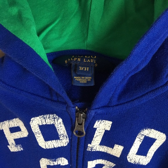 Perfect condition! Polo zipper hoodie. Size 3T - Picture 3 of 3